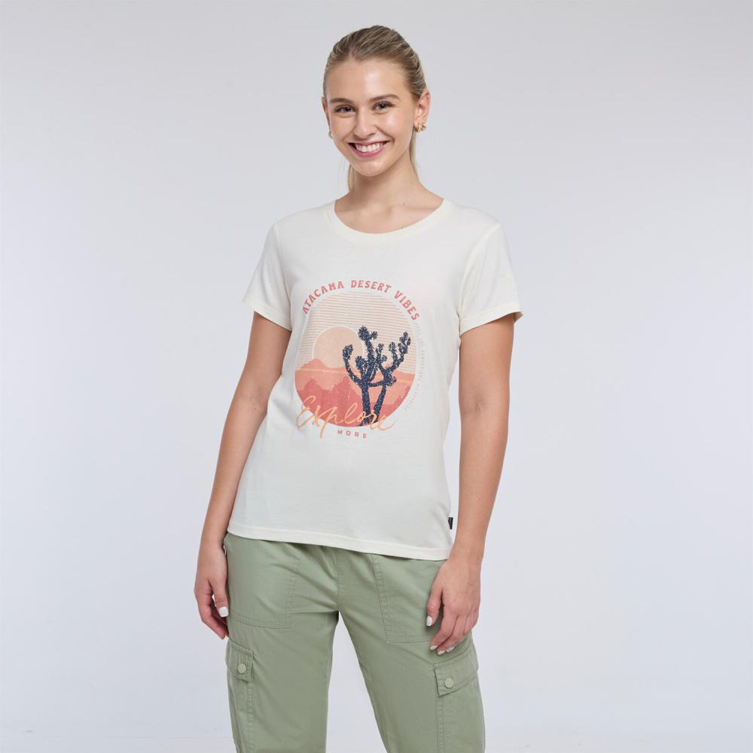 Polera Deportiva Estampada Slim Manga Corta Cuello Redondo Mujer Wetland image number 0.0