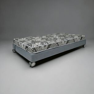 Cama 1.5 Plaza Box 13 Cm L190 Cm + Colchon Modelo Ideal - Rueda Pyton (gris)