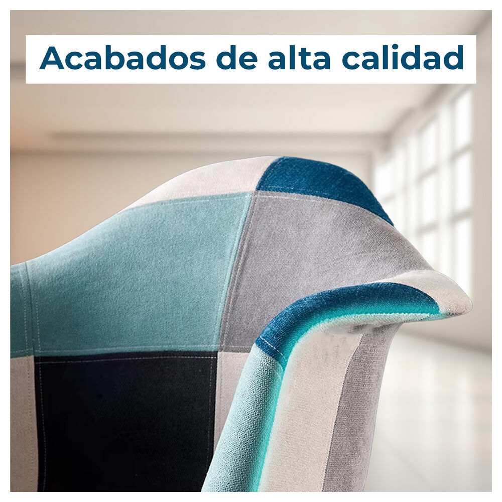 Pack 2 Sillas De Diseño Eames Patchwork Color Azul image number 2.0