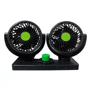 Ventilador Doble Para Coche Ajustables 360 Grados Usb
