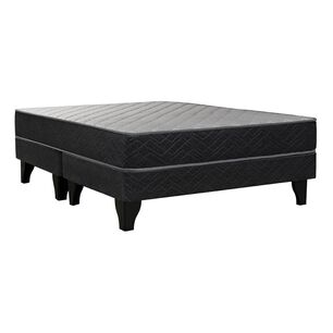 Cama Europea Celta Apolo Black / 2 Plazas / Base Dividida + Set De Maderas Madrid