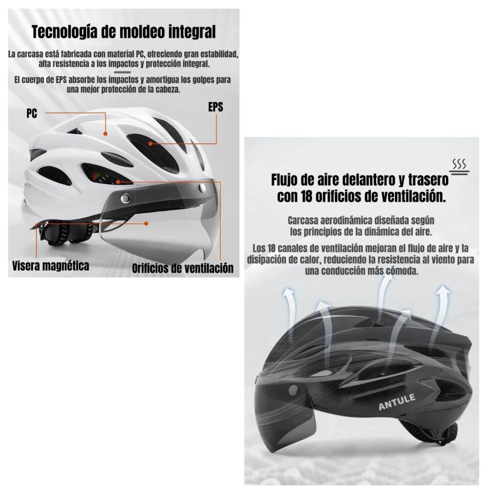 Casco Bicicleta Adulto Con Visera Magn&eacute;tica Blanco Rs Antule image number 1.0