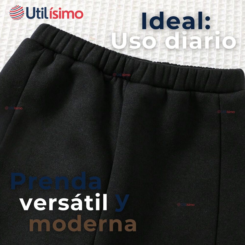 Buzo Beb&eacute; Ni&ntilde;o Forrado En Polar Negro Pantal&oacute;n image number 2.0