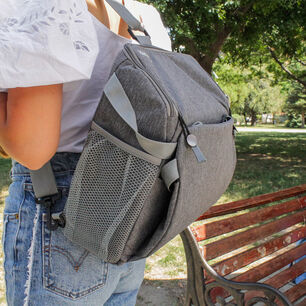 Mochila Silla De Comer Portatil Camping Gris Bebesit