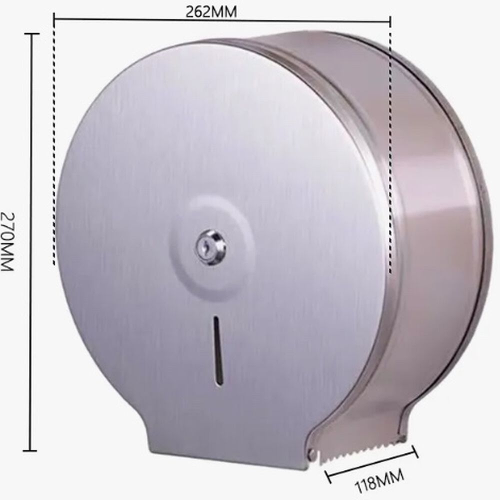 Dispensador De Papel Higi&eacute;nico Acero Inoxidable Con Llave image number 2.0