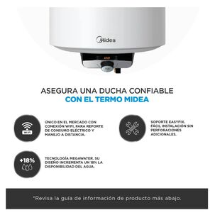 Termo El&eacute;ctrico Midea MWH120-15EFGCLW / 120 Litros