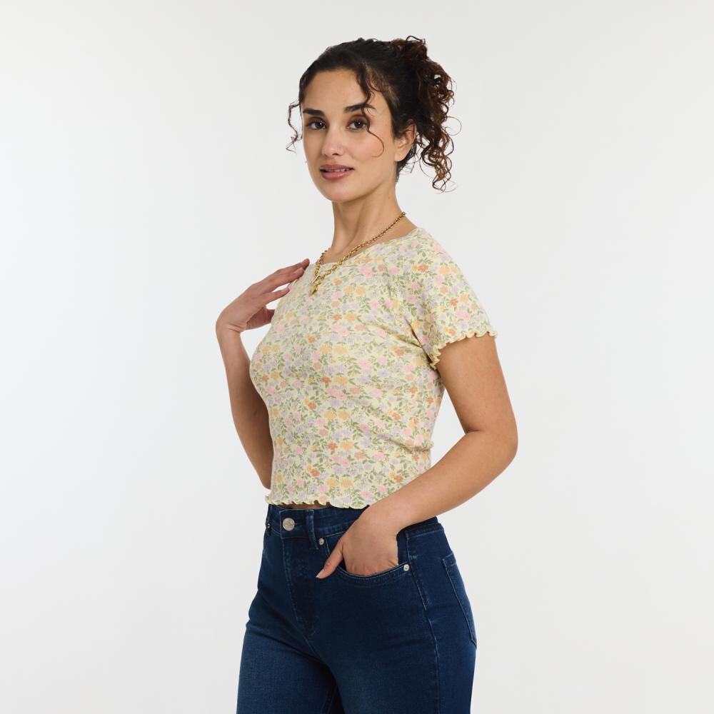 Polera Crop Micro Pint Manga Corta Cuello Redondo Mujer Freedom image number 2.0