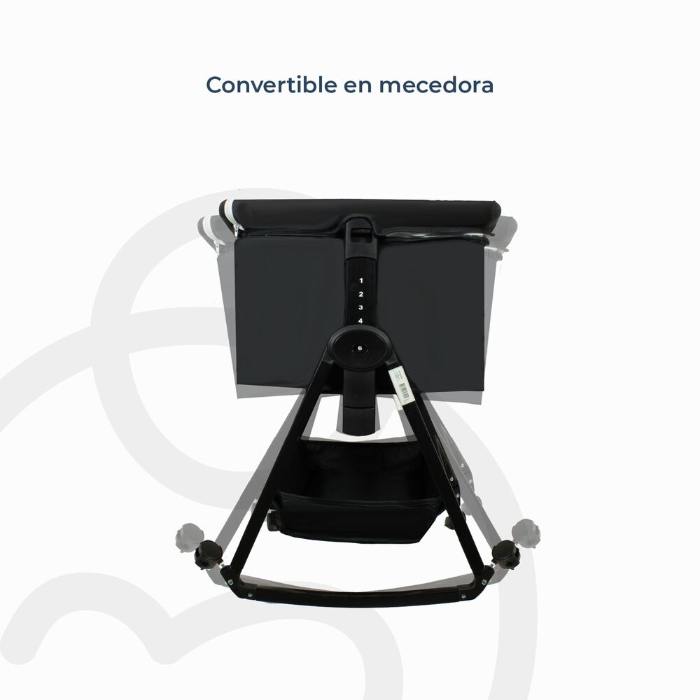 Cuna Colecho Balancin Cloud Colch&oacute;n Mosquitero Canasto Negro image number 6.0