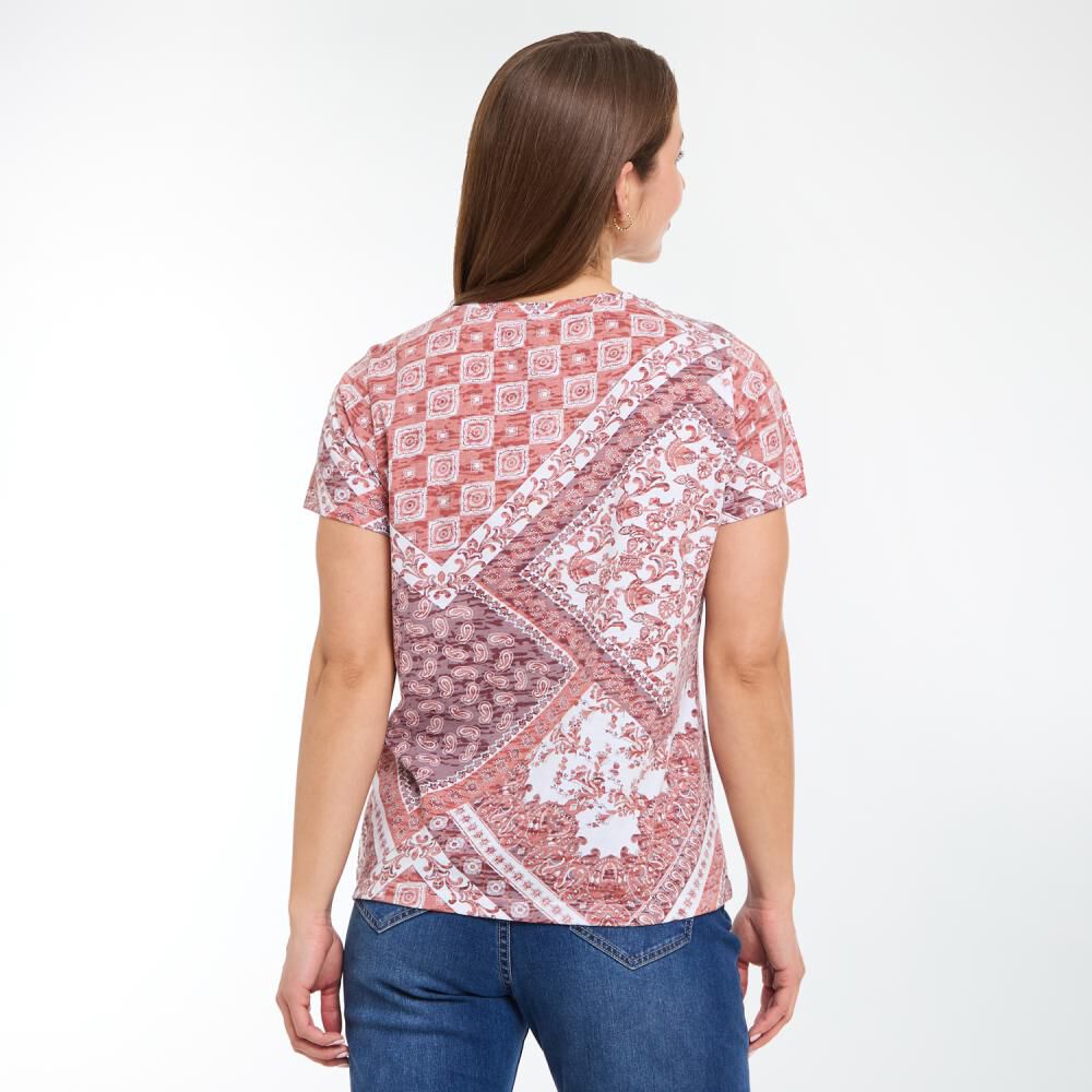 Polera Full Print Manga Corta Cuello Redondo Mujer Geeps image number 3.0