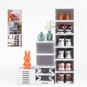 Zapatera Plegable Cajas Organizadoras 6 Niveles Transparente