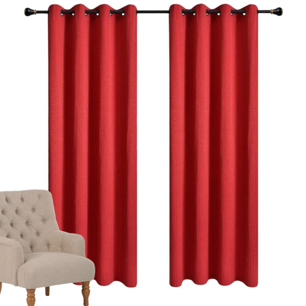 Cortina 100% Blackout Engomada Térmica Medida 140cm X 230cm Color Rojo image number 0.0
