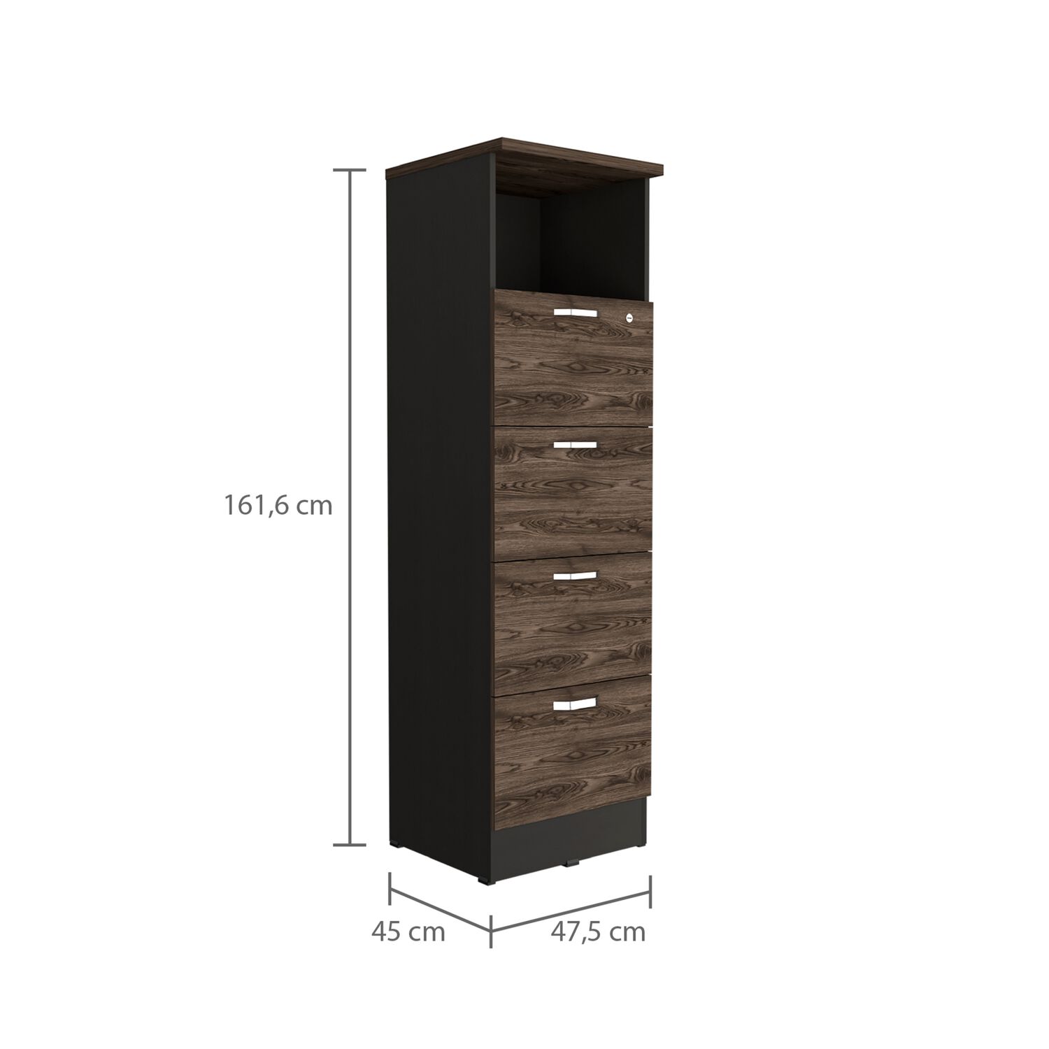 Cajonera 161,6x47,5x45 Cm Fm-004n Negro Y Caf&eacute; Oscuro image number 8.0