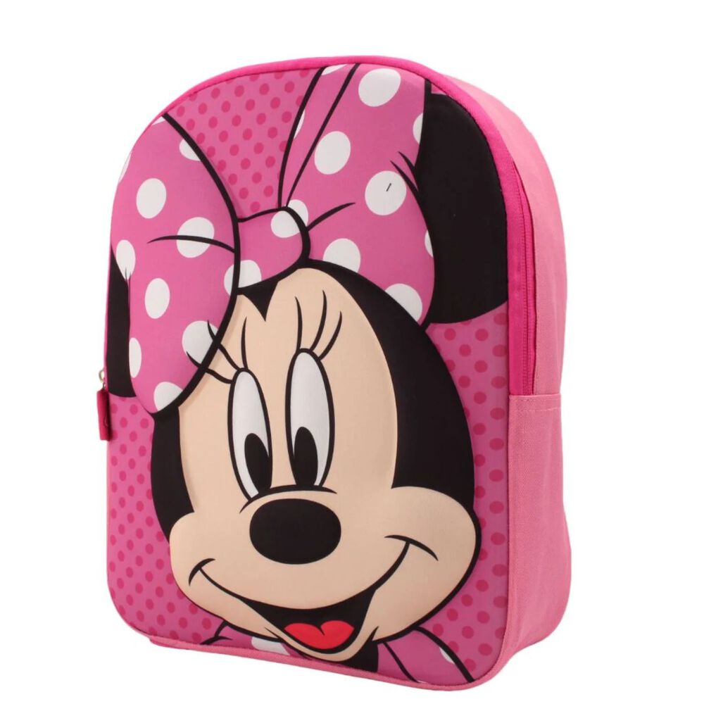 Mochila Infantil Rosa Diseño Ratón Lazo Lunares Niños image number 1.0