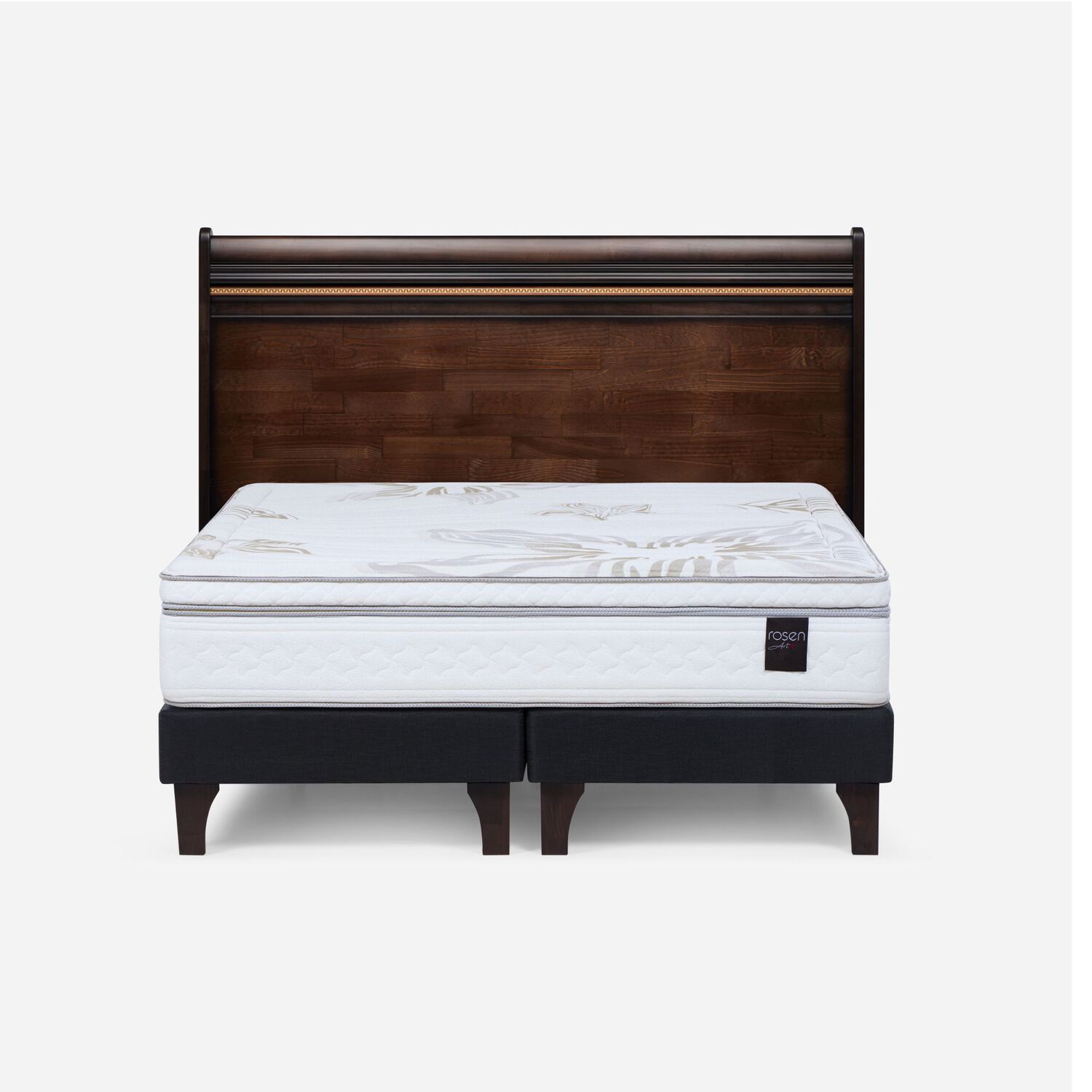 Cama Europea Rosen Art 4 / 2 Plazas / Base Dividida + Respaldo image number 0.0