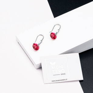 Aros Punto De Luz Circon Plata 925 Y Cristales Genuinos Scarlet
