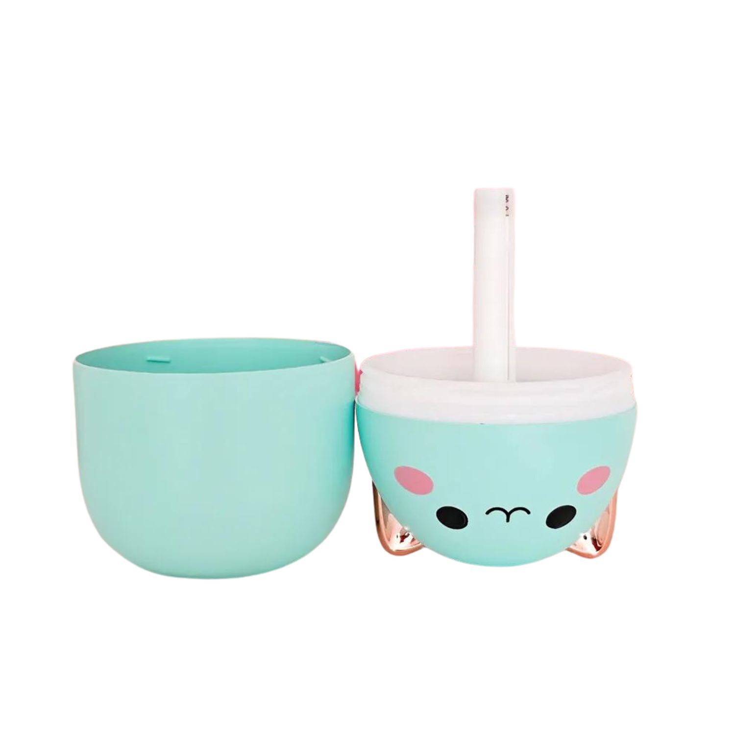 Humidificador Dise&ntilde;o De Gato Color Verde Luz Led Hogar image number 1.0