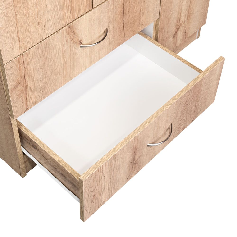 Closet 3 Puertas 2 Cajones Caf&eacute; Claro Y Blanco 180x90x47 Cm image number 7.0