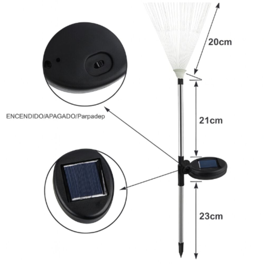 Pack X2 Luces Multicolor Solares Micro Led Fuego Artificial image number 8.0