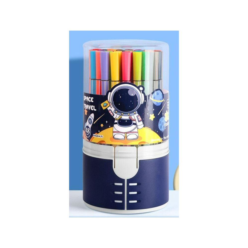 Pack 48 Lapices Boligrafos De Colores Azul Astronauta Kawaii image number 0.0