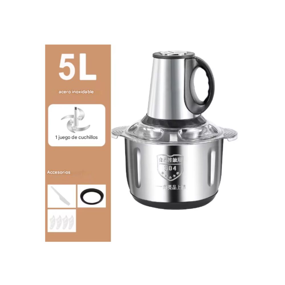 Triturador Procesador De Alimentos Electrico 5 Litros 500w Picador image number 9.0