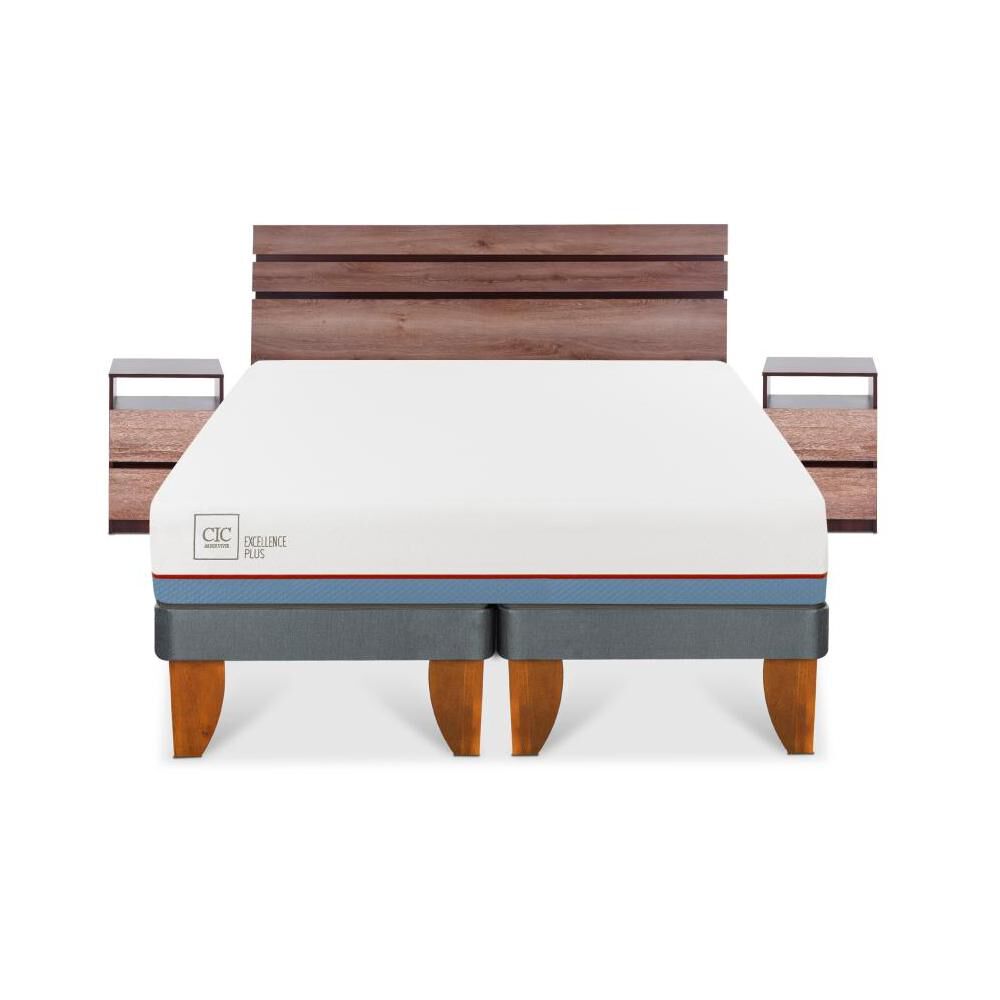 Cama Europea Cic Excellence Plus / 2 Plazas / Base Dividida + Set De Maderas image number 0.0