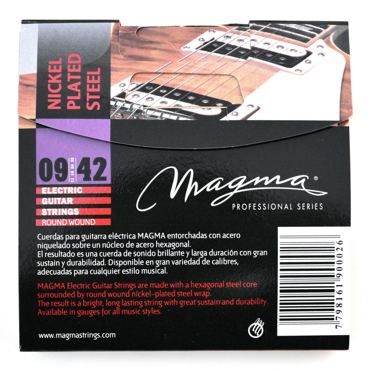 Set Cuerdas Guitarra El&eacute;ctrica Ge110n Magma image number 1.0