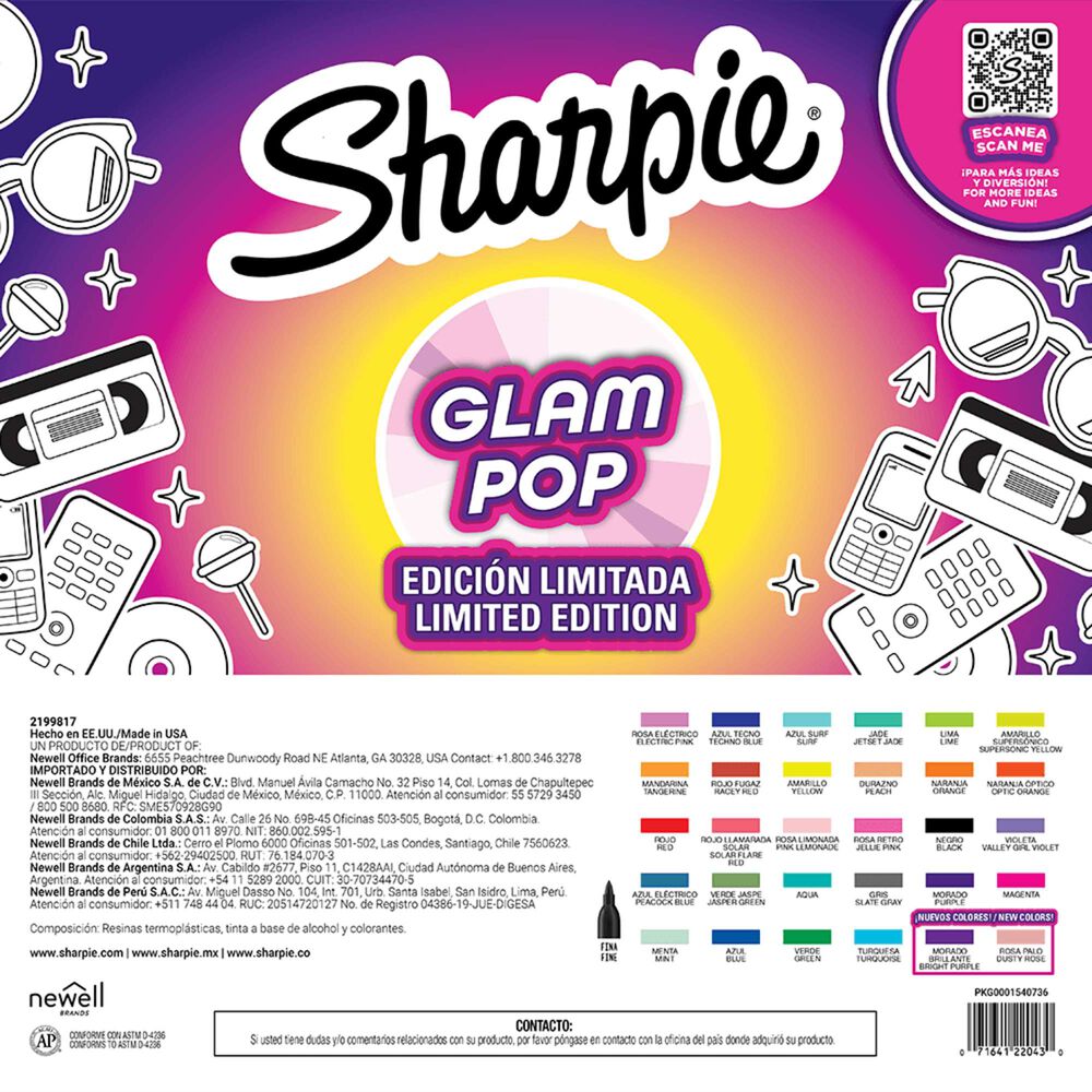 Ruleta Sharpie Glam Pop 30 Marcadores Edicion Limitada image number 1.0
