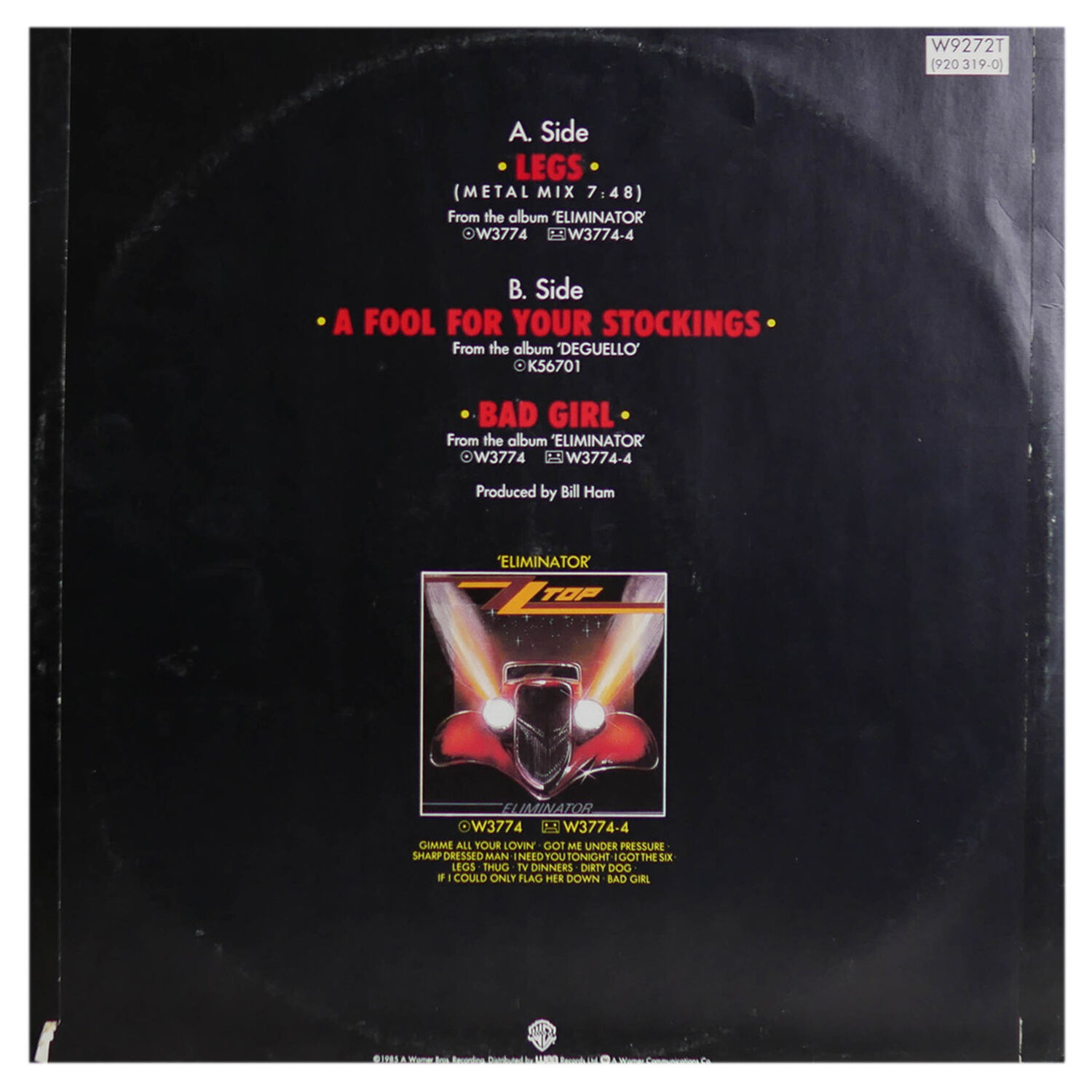 Zz Top - Legs | 12" Maxi Single Usado image number 1.0