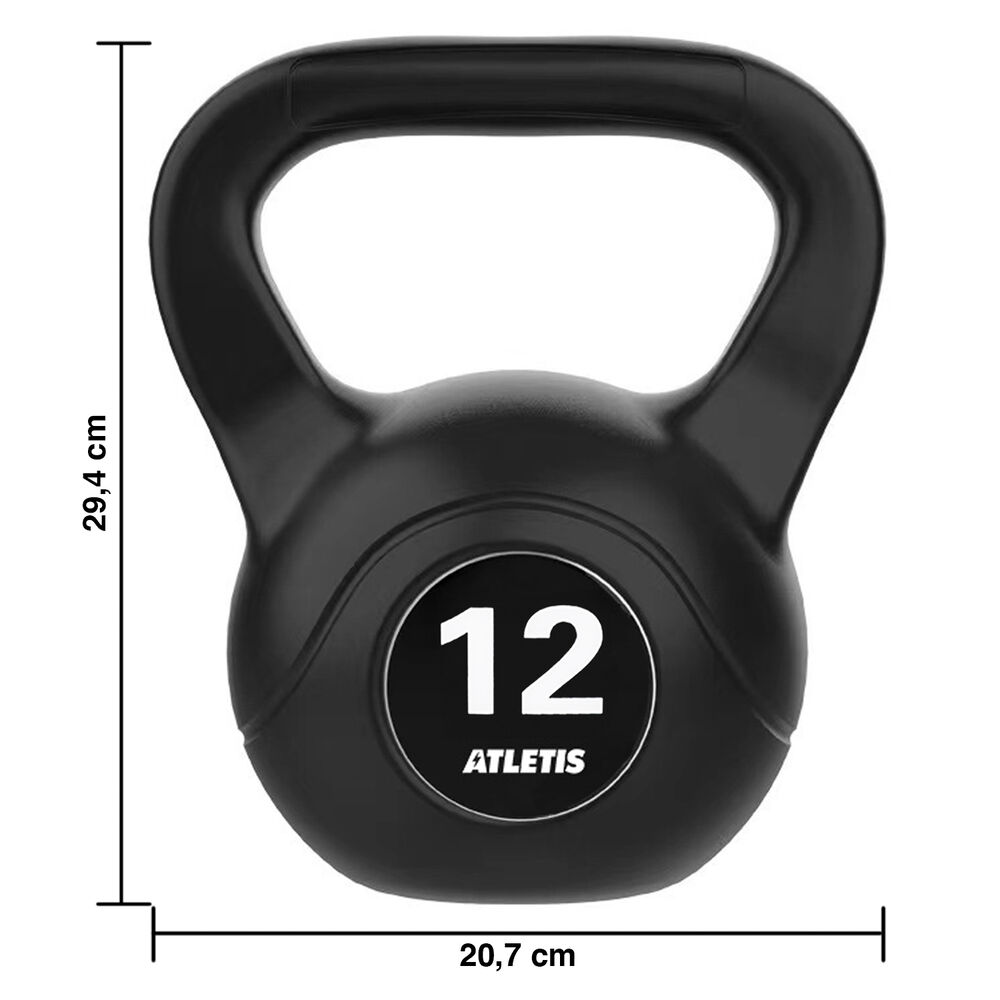 Kettlebell Mancuerna Pesa Rusa Cemento 12 Kg Negro image number 2.0