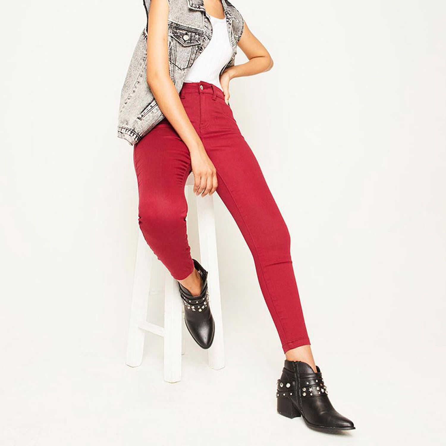 Jeans Tiro Alto Super Skinny Mujer Rolly Go image number 1.0