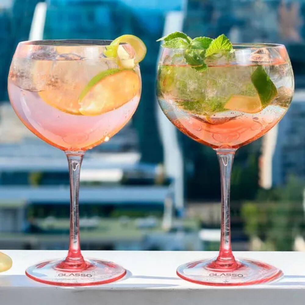 Set 2 Copas Aperitivo Cristal Rosa 640ml Cocktail Glasso image number 2.0