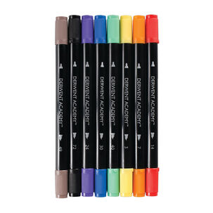 Marcadores Doble Punta Brush 8 Unidades Derwent Academy