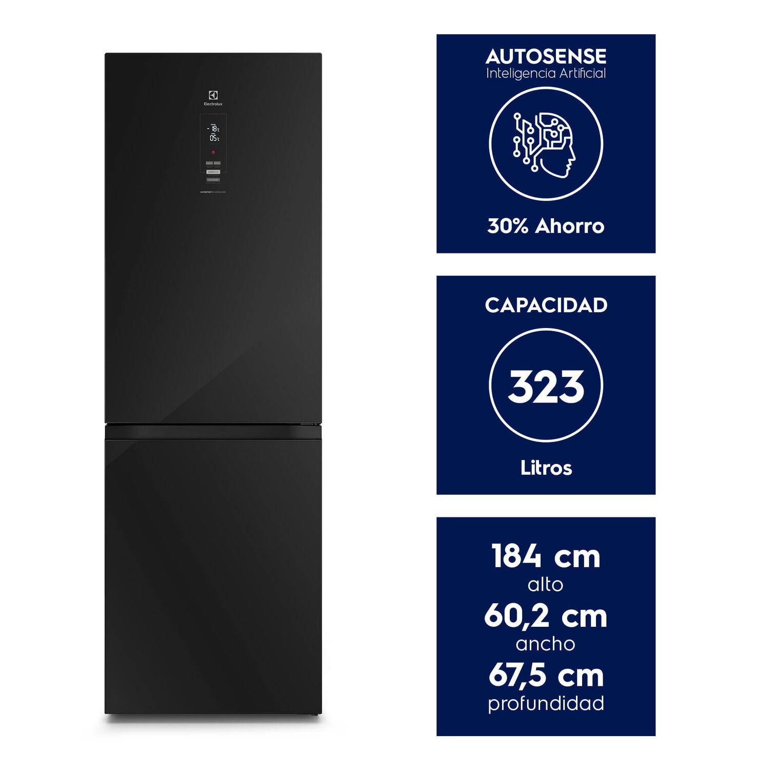 Refrigerador 323l No Frost Bottom Freezer Db60ge Negro image number 1.0