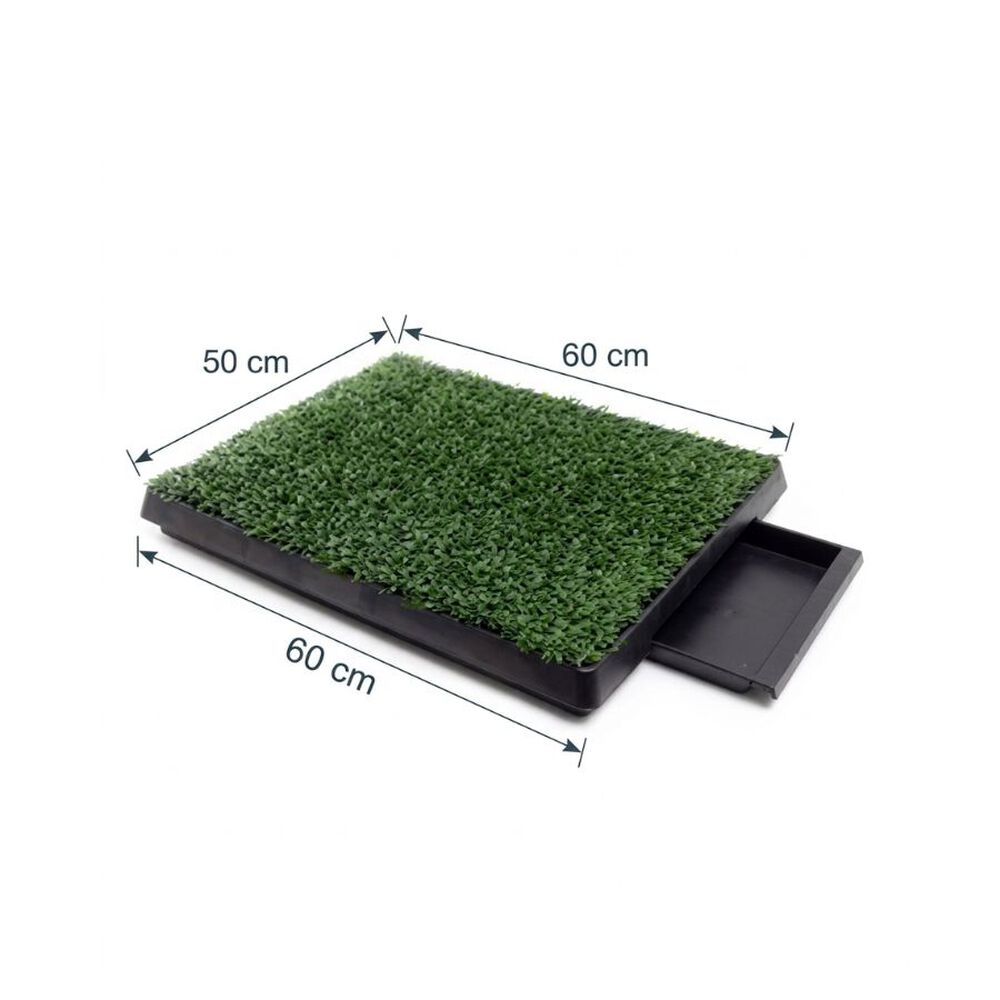 Ba&ntilde;o Ecol&oacute;gico Para Perro C&eacute;sped Sint&eacute;tico Con Bandeja 60x50 Talla M image number 3.0