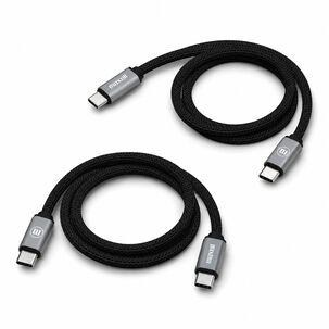 Pack 2 Cable Trenzado Magn&eacute;tico 100w Usb C A Usb C Maxell 2 Metros Carga R&aacute;pida Negro
