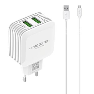 Cargador Motomo Dual Usb 12w Con Cable Micro Usb De 1m Sec