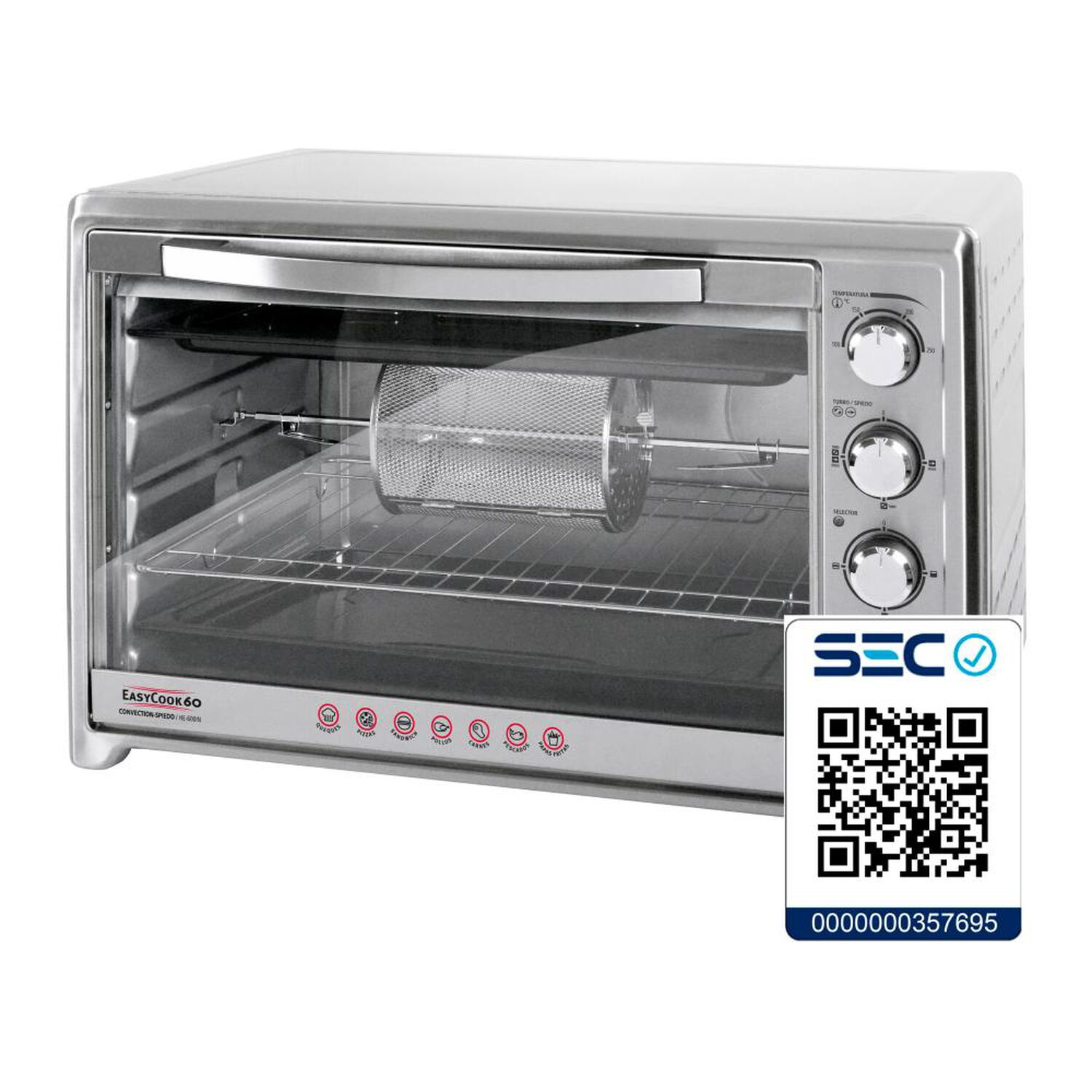 Horno El&eacute;ctrico Sindelen HE-600IN / 60 Litros / 2000W image number 1.0
