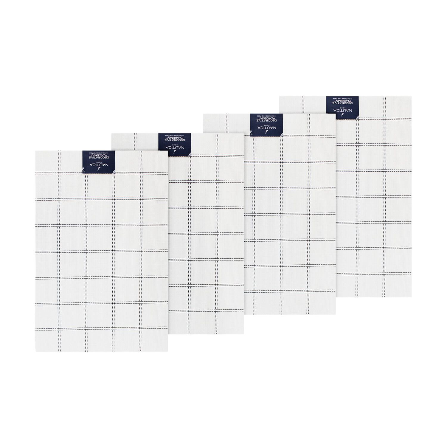 Pack 4 Individuales De Mesa Nautica Home 45x30cm Blanco A Cuadros image number 3.0