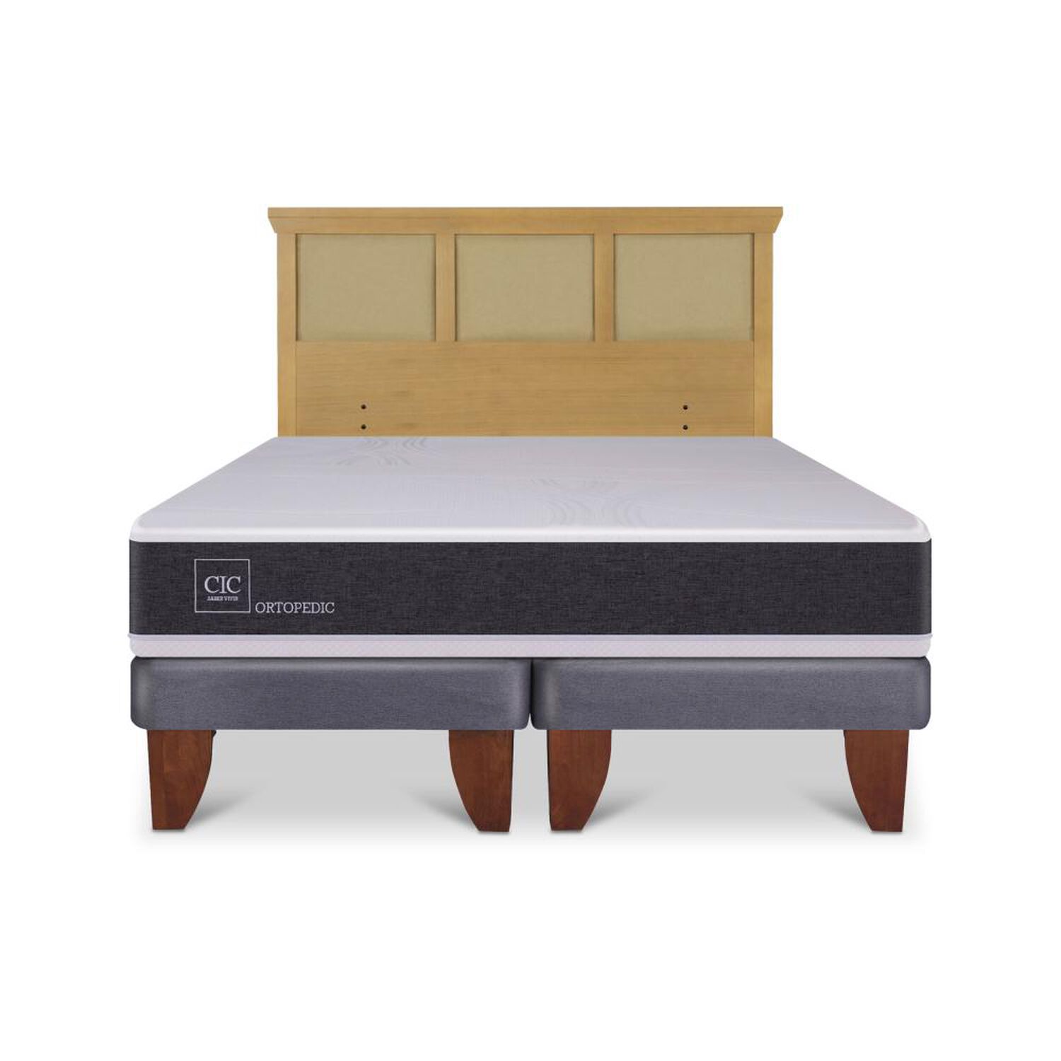 Cama Europea Cic Ortopedic / 2 Plazas / Base Dividida + Respaldo image number 0.0