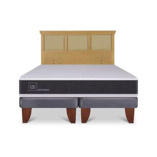 Cama Europea Cic Ortopedic / 2 Plazas / Base Dividida + Respaldo