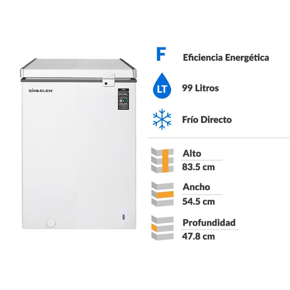Freezer Horizontal Sindelen Sfh-102bl / Fr&iacute;o Directo / 99 Litros / image number 1.0