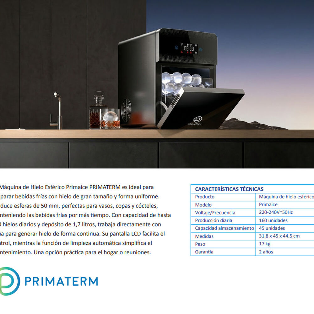 M&aacute;quina De Hielo Esf&eacute;rico Primaice 370w Primaterm image number 9.0
