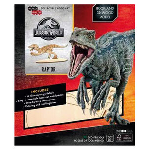 Jurassic World Raptor Libro Y Modelo Para Armar 3d-madera