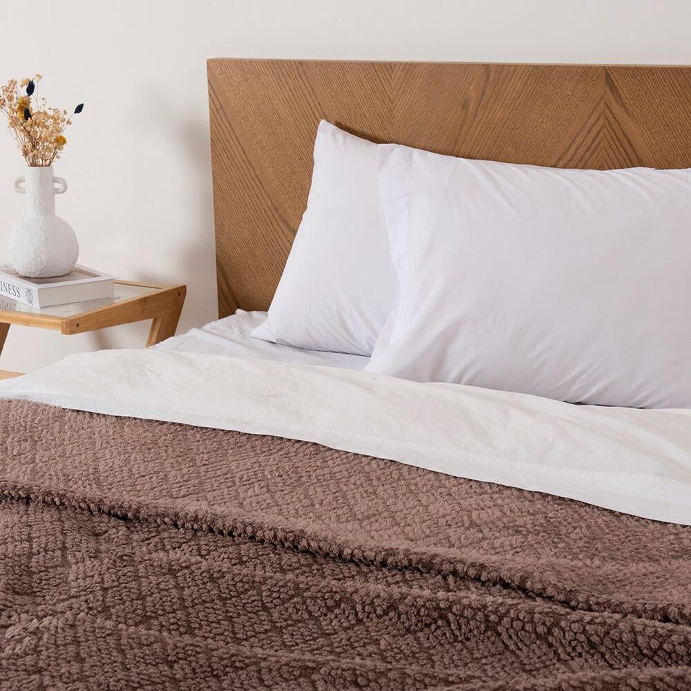 Frazada Jqd Sherpa Atlantic 2 Plazas Taupe image number 2.0
