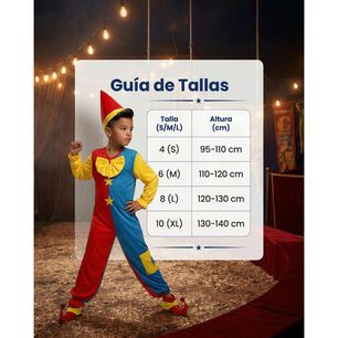 Disfraz Cosplay Payaso Buf&oacute;n Ni&ntilde;o Ni&ntilde;a Carnaval Adulto
