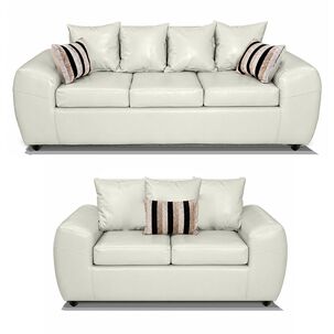 Juego De Living Elegant Detail Houston Pu / 5 Cuerpos