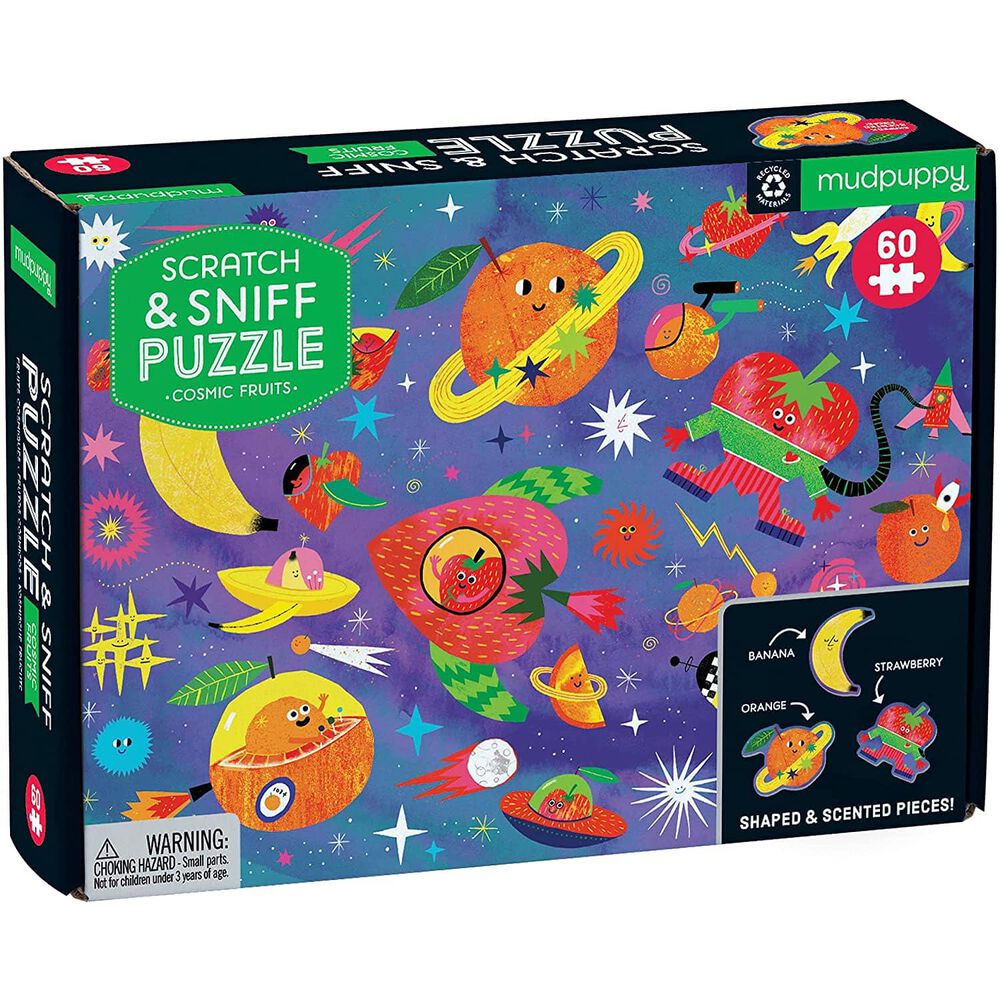 Puzzle 60pcs Rascar Y Oler Frutas Cosmicas Mudpuppy image number 0.0