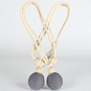 Pack De 02 Sujetadores Para Cortinas - Bola Tejida Plomo