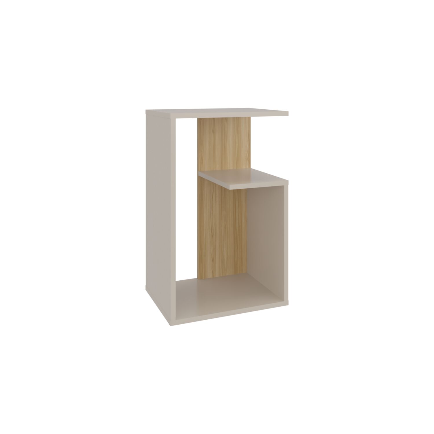 Mesa Lateral 63,4x39,8x30 Cm Beige Y Caf&eacute; Claro image number 0.0