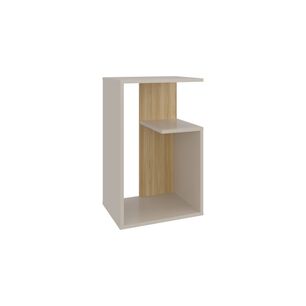 Mesa Lateral 63,4x39,8x30 Cm Beige Y Caf&eacute; Claro